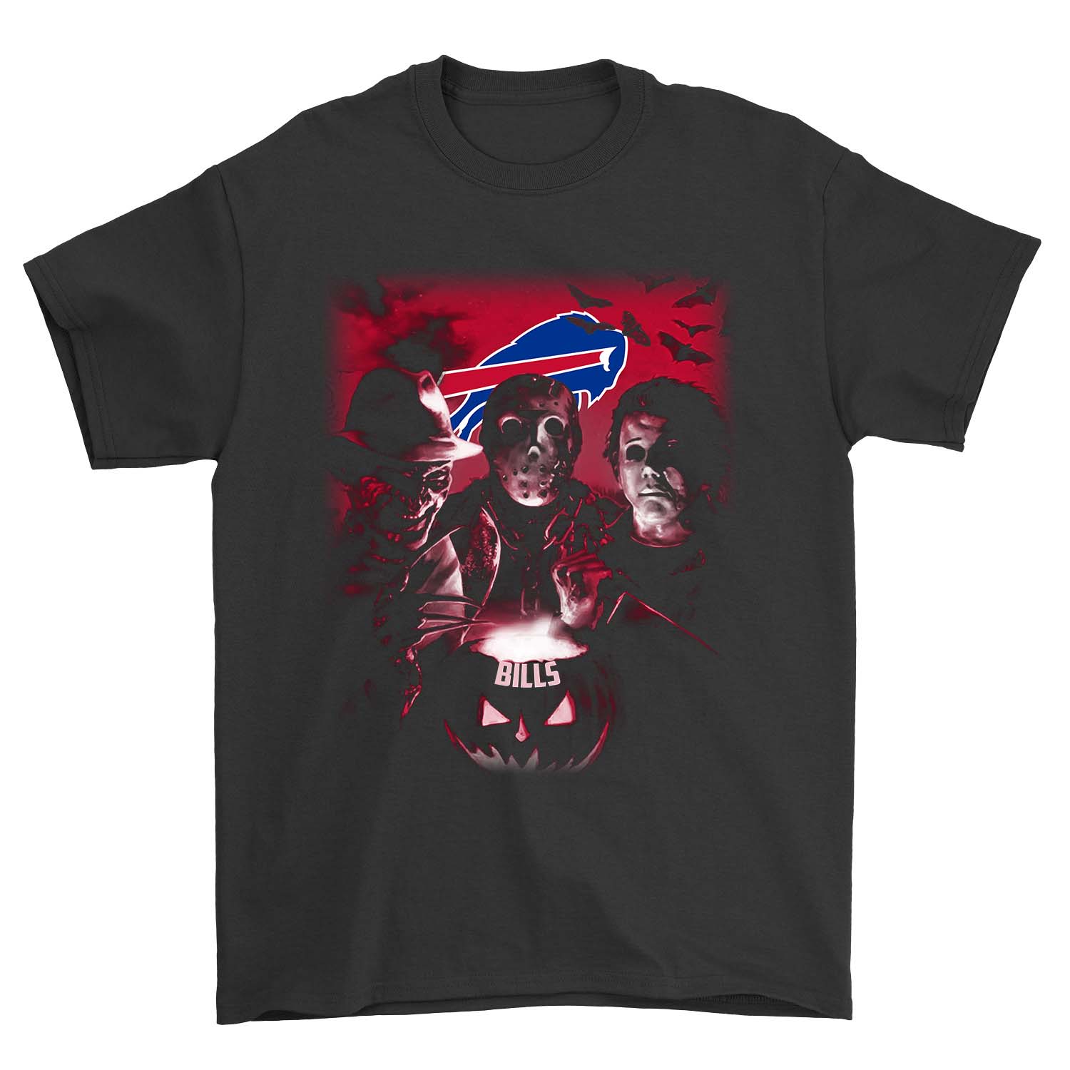 Buffalo Bills "horror Icons" Crossover T-Shirt Buffalo Bills "horror Icons" Crossover T-Shirt